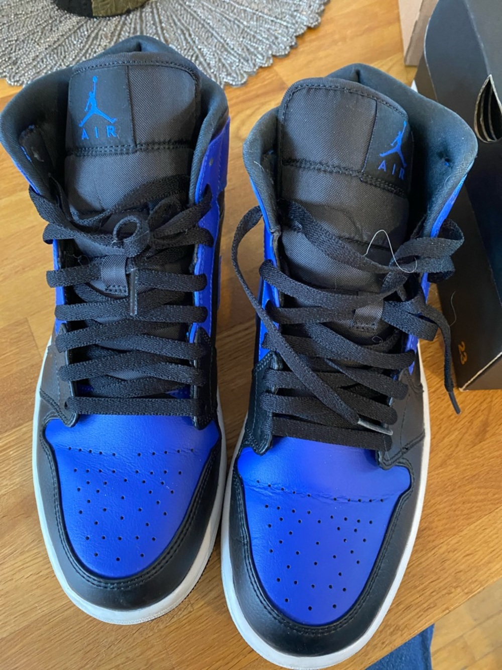 Jordan High Top Sneakers - Black & Royal Blue